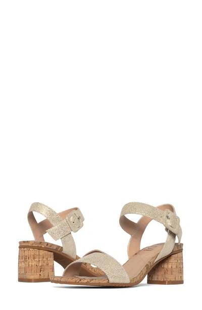 Shop Nydj Gaiana Ankle Strap Sandal In Gold