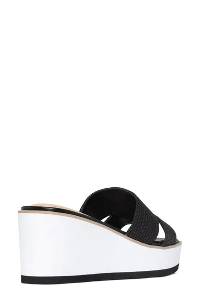 Shop Nydj Raizu Platform Wedge Slide Sandal In Black