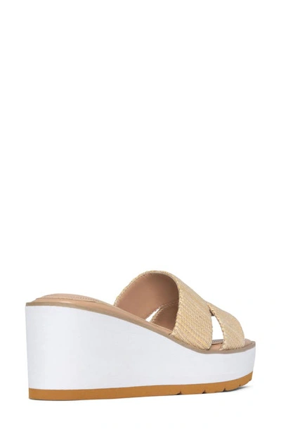 Nydj Raizu Platform Wedge Slide Sandal In Ecru