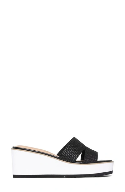 Shop Nydj Raizu Platform Wedge Slide Sandal In Black