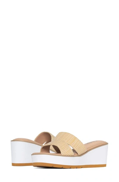 Nydj Raizu Platform Wedge Slide Sandal In Ecru