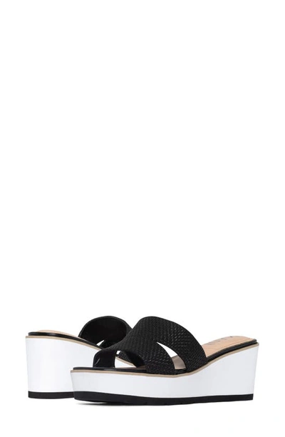 Shop Nydj Raizu Platform Wedge Slide Sandal In Black