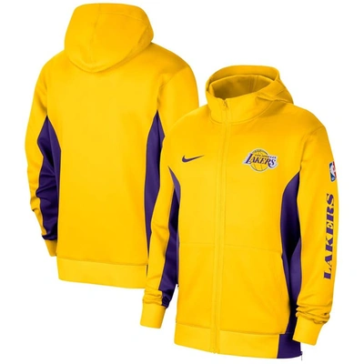 Shop Nike Gold Los Angeles Lakers 2023/24 Authentic Showtime Full-zip Hoodie