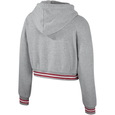 Shop The Wild Collective Heather Gray Oklahoma Sooners Cropped Shimmer Pullover Hoodie