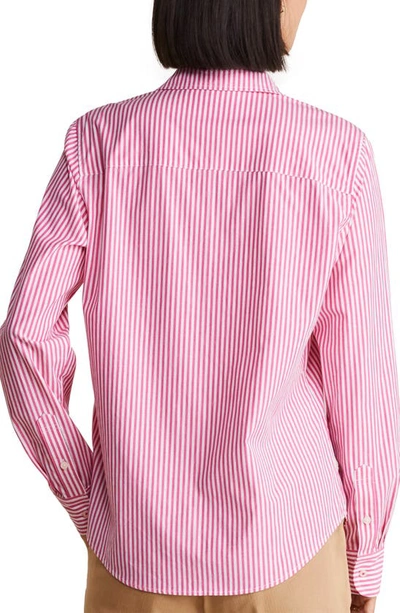 Shop Vineyard Vines Stretch Cotton Button-up Shirt In Rhododendron/ White