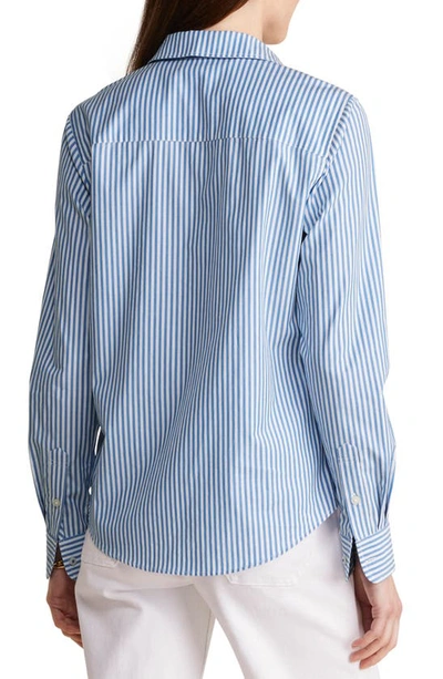 Shop Vineyard Vines Stretch Cotton Button-up Shirt In Feeder - Hull Blue