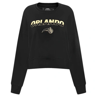 Shop Pro Standard Black Orlando Magic Glam Cropped Pullover Sweatshirt