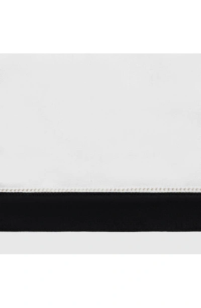 Matouk Ambrose 600 Thread Count Egyptian Cotton Sateen Flat Sheet In Bone/ Black