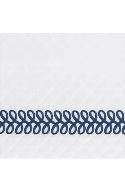 Matouk Astor Braid Matelassé Coverlet In Indigo