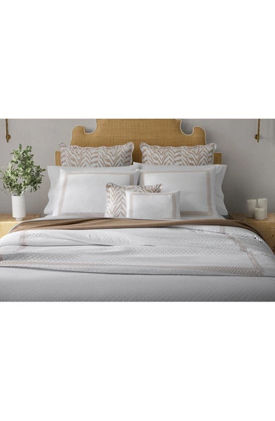 Shop Matouk Astor Braid Matelassé Coverlet In Lemon