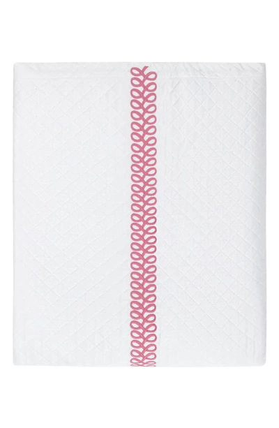 Shop Matouk Astor Braid Matelassé Coverlet In Peony