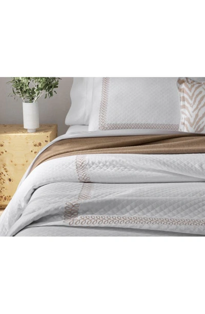 Shop Matouk Astor Braid Matelassé Coverlet In Lemon