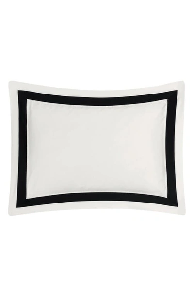 Shop Matouk Ambrose 600 Thread Count Egyptian Cotton Sham In Bone/ Black