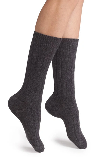 Shop Nordstrom Rib Crew Socks In Charcoal Grey Heather