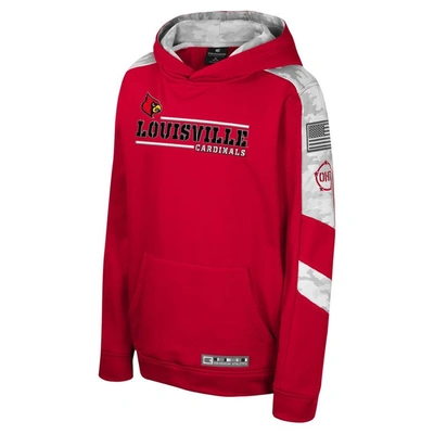 Shop Colosseum Youth  Red Louisville Cardinals Oht Military Appreciation Cyclone Digital Camo Pullover Hoo