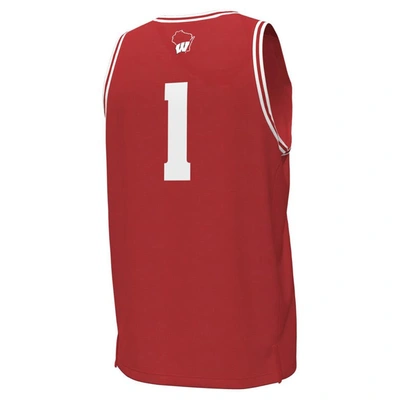 Shop Under Armour #1 Red Wisconsin Badgers Replica Basketball Jersey