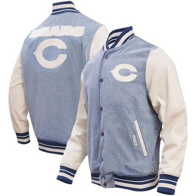 Shop Pro Standard Denim Chicago Bears Varsity Blues Full-snap Varsity Jacket
