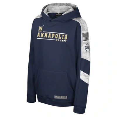 Shop Colosseum Youth  Navy Navy Midshipmen Oht Military Appreciation Cyclone Digital Camo Pullover Hoodie