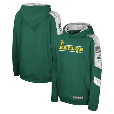 Shop Colosseum Youth  Green Baylor Bears Oht Military Appreciation Cyclone Digital Camo Pullover Hoodie