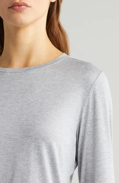 Shop Zella Liana Restore Soft Lite Long Sleeve T-shirt In Grey Limestone