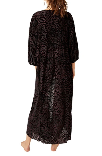 Shop Free People In My Heart Burnout Robe In Cocoa Combo