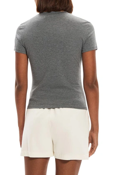 Shop Theory Tiny Apex Organic Pima Cotton T-shirt In Melange Grey