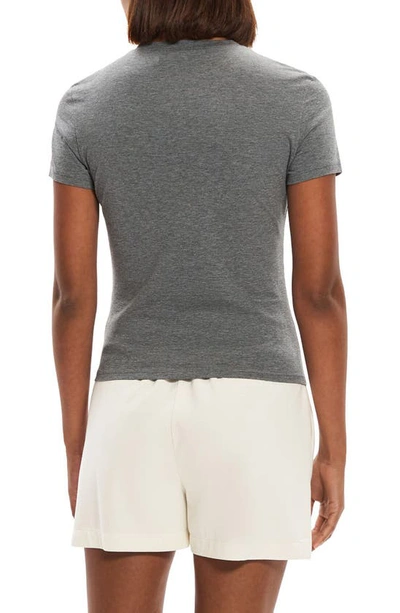 Theory Tiny Turtleneck Tee In Organic Cotton In Melange Grey