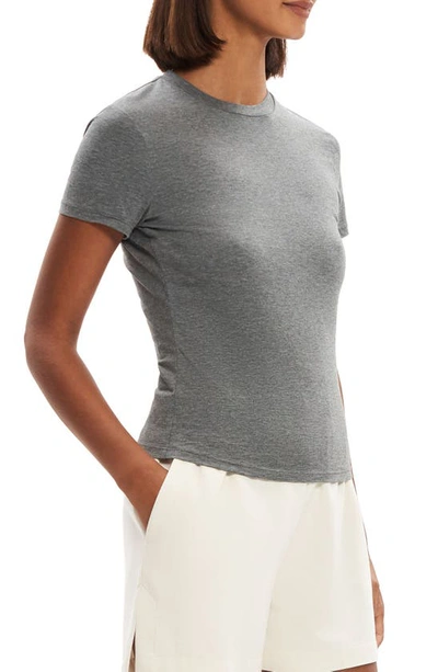 Theory Tiny Turtleneck Tee In Organic Cotton In Melange Grey