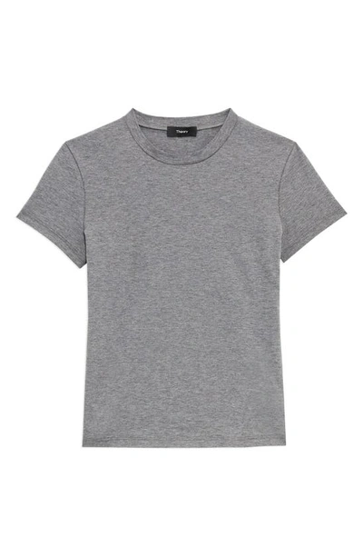Theory Tiny Turtleneck Tee In Organic Cotton In Melange Grey