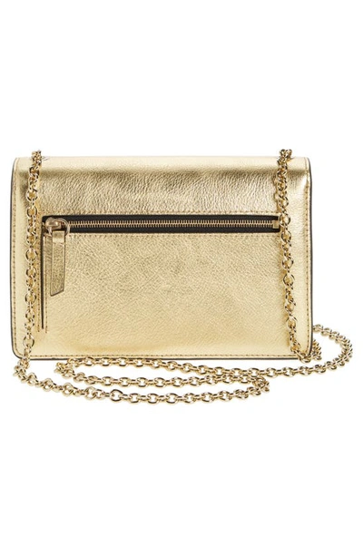 Shop Mulberry Small Darley Leather Clutch In Soft Gold Leaf