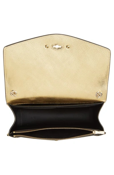 Shop Mulberry Small Darley Leather Clutch In Soft Gold Leaf