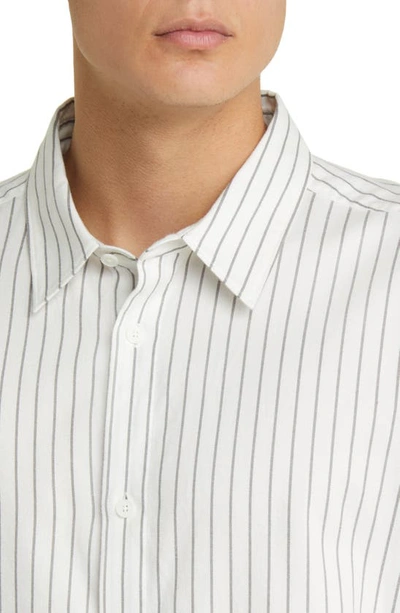 Shop Frame Classic Fit Stripe Cotton Button-up Shirt In Grey Stripe