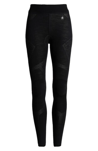 Shop Smartwool Intraknit™ Thermal Merino Wool Blend Base Layer Leggings In Black White