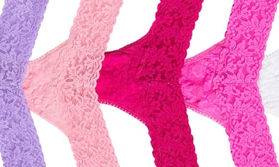 Hanky Panky Holiday Assorted 5-pack Original Rise Thongs In Pink Multi