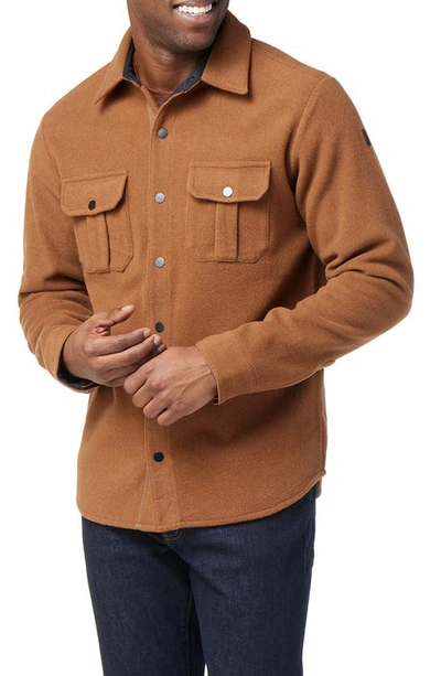 Shop Smartwool Anchor Line Regular Fit Wool Blend Fleece Shirt In Whiskey