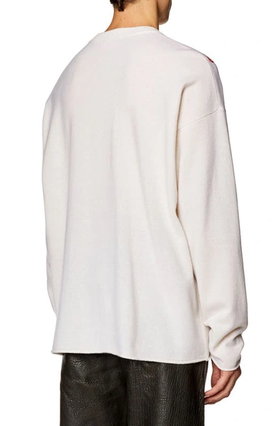 Shop Diesel K-floyd Logo Wool Sweater In Off White