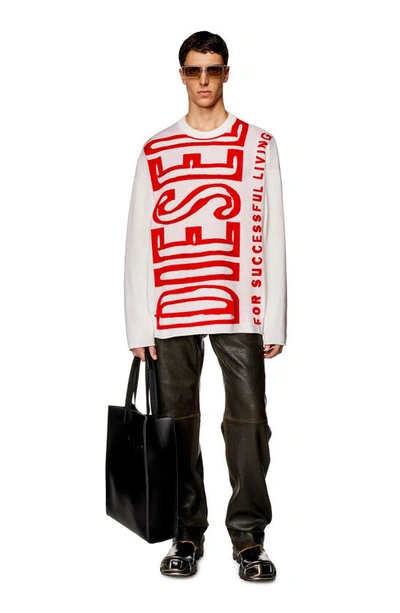 Shop Diesel ® K-floyd Logo Wool Sweater In Off White