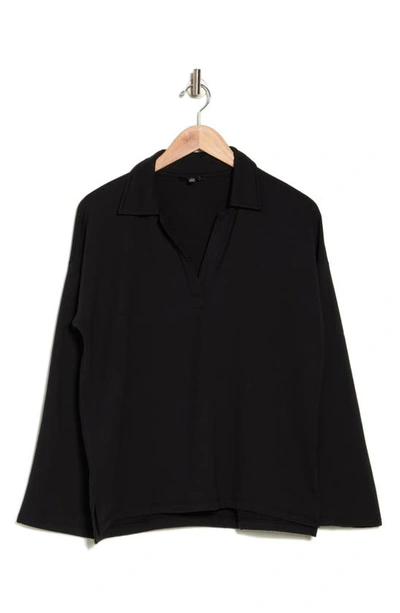 Shop Lucky Brand Collared Pullover In Jet Black