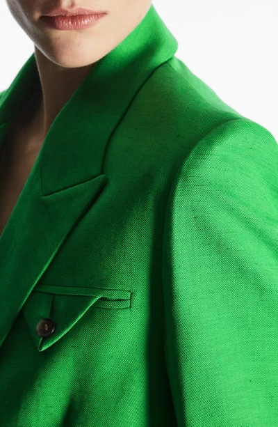 Shop Cos Double Breasted Blazer In Green