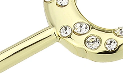 Shop Covet Pavé Crystal Key Bangle Bracelet In Gold