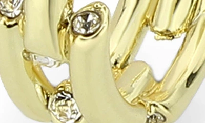 Shop Covet Crystal Tip Chain Link Huggie Hoop Earrings In Gold
