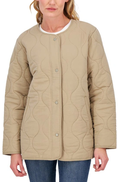 Shop Lucky Brand Quilted Jacket In Khaki