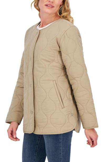 Shop Lucky Brand Quilted Jacket In Khaki