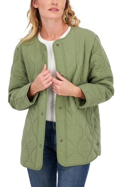 Shop Lucky Brand Quilted Jacket In Olivine