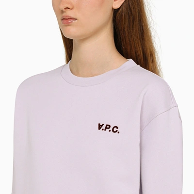 Shop Apc A.p.c. Light Lilac Crew Neck Sweatshirt In Jersey