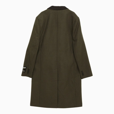 Shop Acne Studios Single Breasted Wool Blend Military Coat