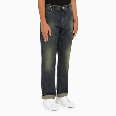 Shop Balmain Blue Regular Denim Jeans