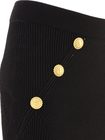 Shop Balmain Knitted Skirt With Buttons