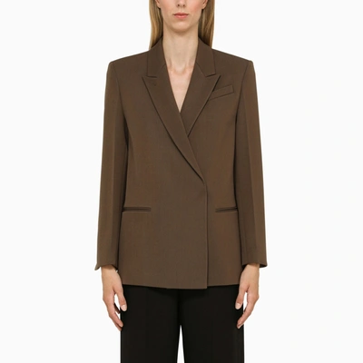 Shop Calvin Klein Brown Double Breasted Jacket
