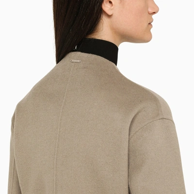 Shop Calvin Klein Grey Wool Coat With Belt